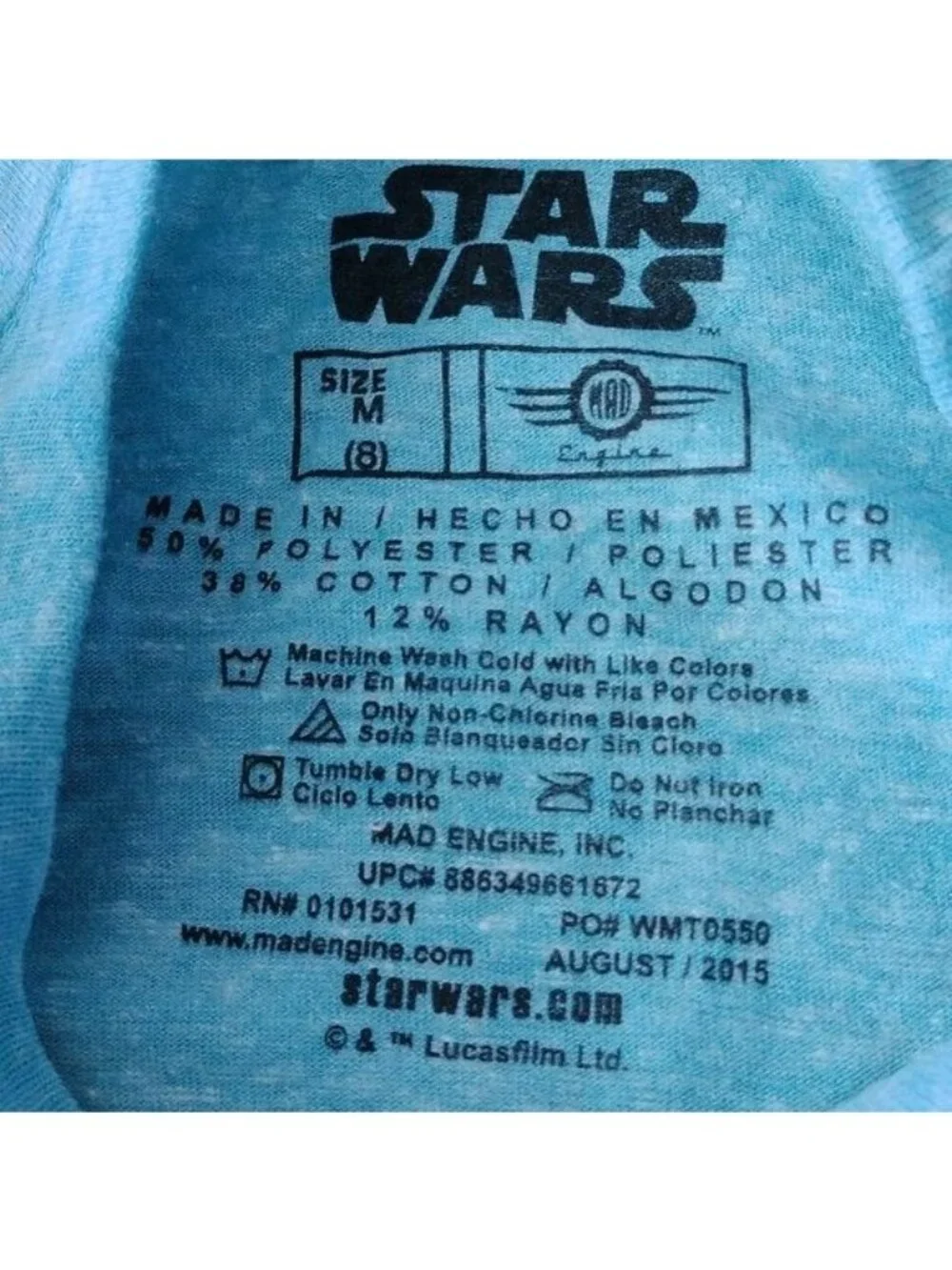 Star Wars Darth Vader Dark Side of The Force T-Shirt, Turquoise Heather, Medium